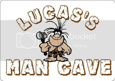LUCAS Man Cave 9"x12" Aluminum novelty parking sign wall decor.
