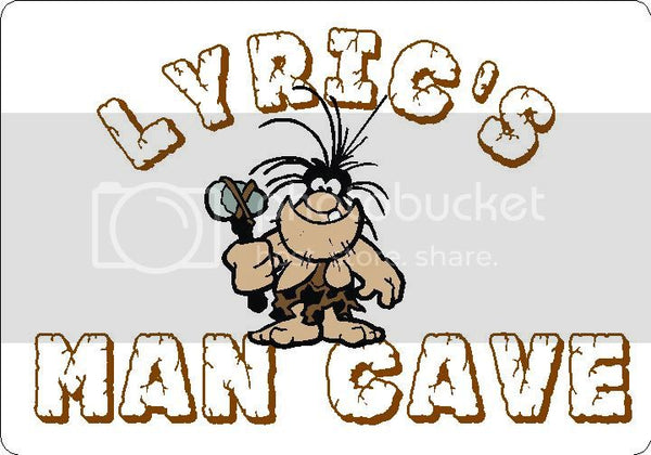 LYRIC Man Cave 9"x12" Aluminum novelty parking sign wall decor.
