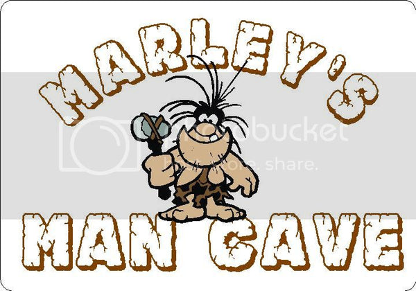 MARLEY Man Cave 9"x12" Aluminum novelty parking sign wall decor.