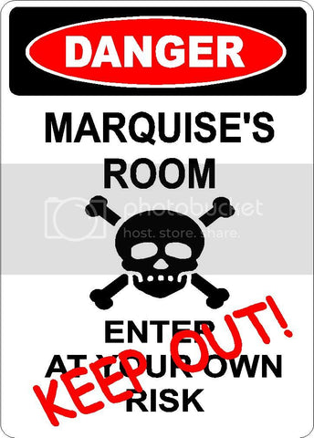 MARQUISE Danger enter at own risk KEEP OUT room  9" x 12" Aluminum novelty parking sign wall décor art  for indoor or outdoor use.