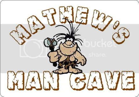 MATHEW Man Cave 9"x12" Aluminum novelty parking sign wall decor.