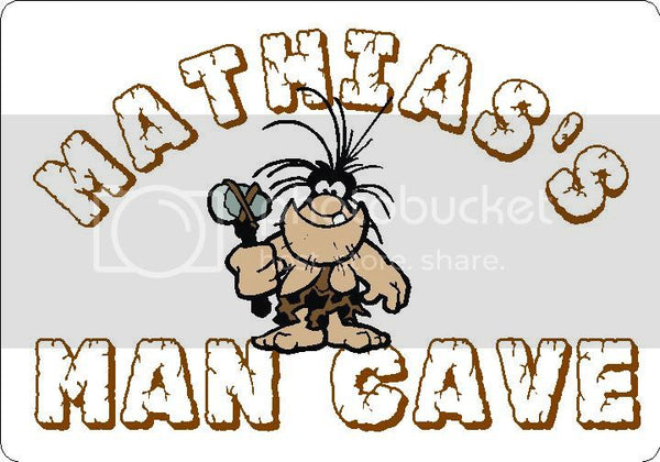 MATHIAS Man Cave 9"x12" Aluminum novelty parking sign wall decor.