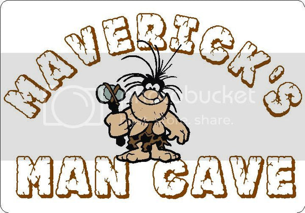 MAVERICK Man Cave 9"x12" Aluminum novelty parking sign wall decor.