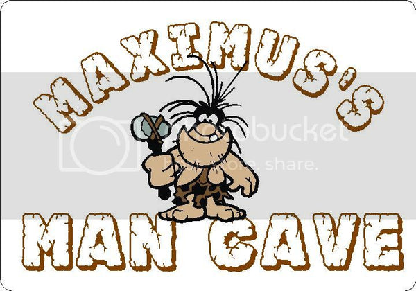 MAXIMO Man Cave 9"x12" Aluminum novelty parking sign wall decor.