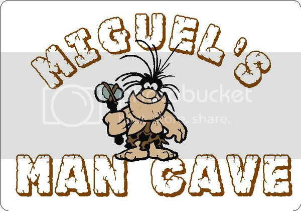 MIGUEL Man Cave 9"x12" Aluminum novelty parking sign wall decor.