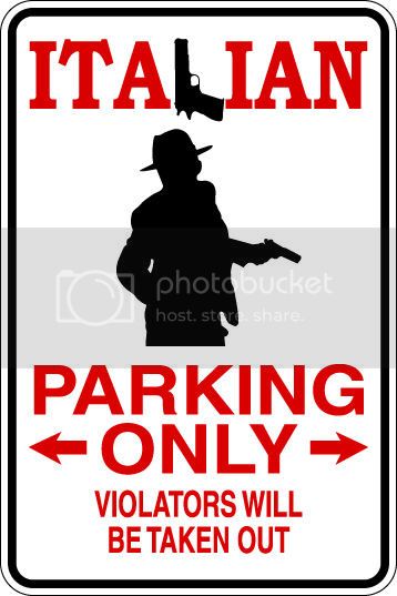 9"x12" Aluminum  italian taken out  funny  parking sign for indoors or outdoors