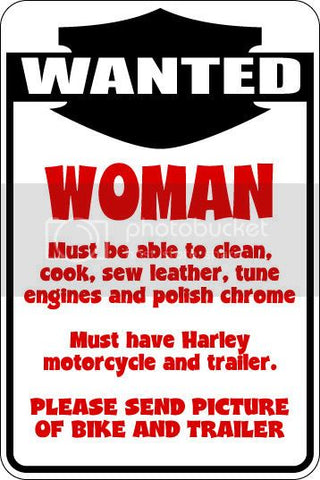 9"x12" Aluminum  woman wanted   funny  parking sign for indoors or outdoors