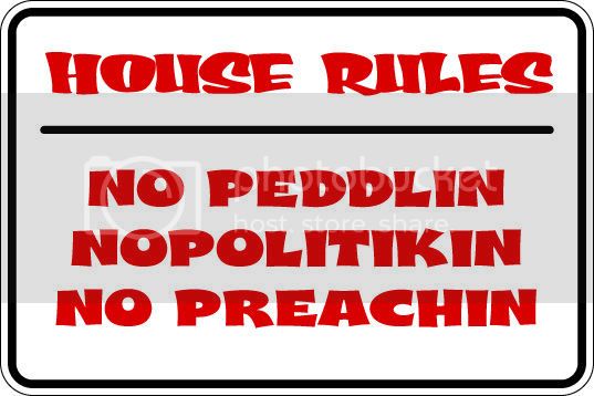 9"x12" Aluminum  house rules redneck back woods southern  funny  parking sign for indoors or outdoors