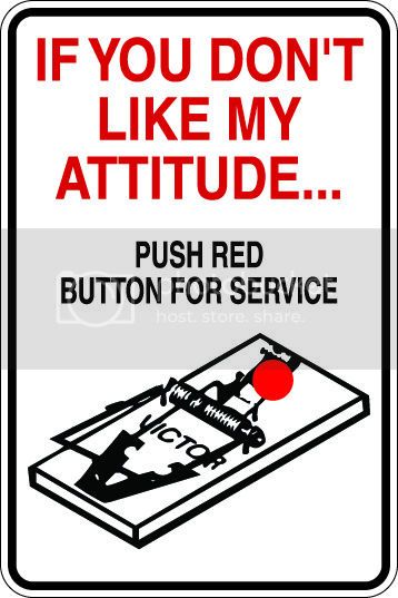9"x12" Aluminum  don't like attitude  funny  parking sign for indoors or outdoors