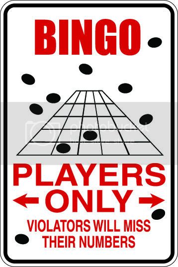 9"x12" Aluminum  bingo miss number   funny  parking sign for indoors or outdoors