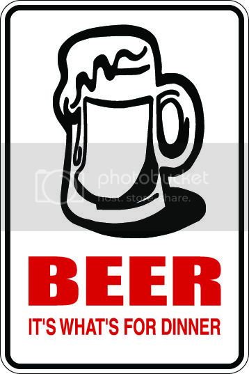 9"x12" Aluminum  beer it's what's for dinner funny  parking sign for indoors or outdoors