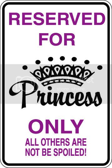 9"x12" Aluminum  reserved for princess only  funny  parking sign for indoors or outdoors