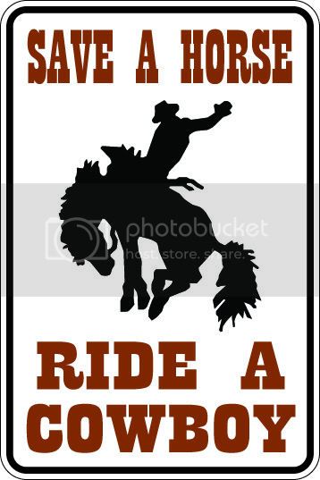9"x12" Aluminum  save horse ride cowboy funny  parking sign for indoors or outdoors