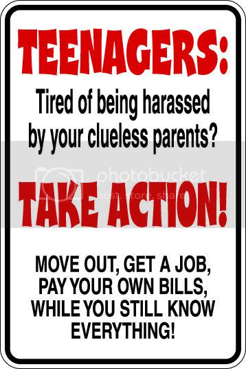 9"x12" Aluminum  teenagers take action  funny  parking sign for indoors or outdoors