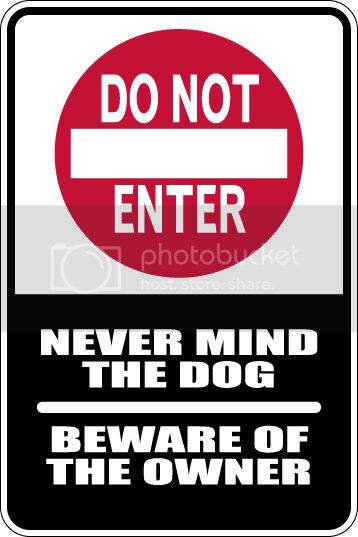 9"x12" Aluminum  warning never mind the dog beware of the owner  funny  parking sign for indoors or outdoors