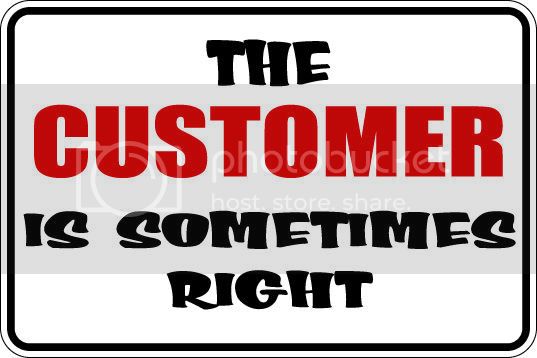 9"x12" Aluminum  the customer is sometimes right  funny  parking sign for indoors or outdoors