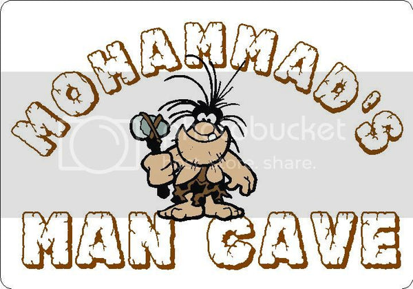 MOHAMMAD Man Cave 9"x12" Aluminum novelty parking sign wall decor.