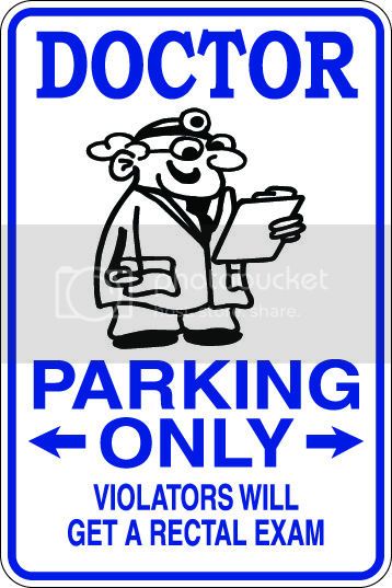 9"x12" Aluminum  docter MD   funny  parking sign for indoors or outdoors