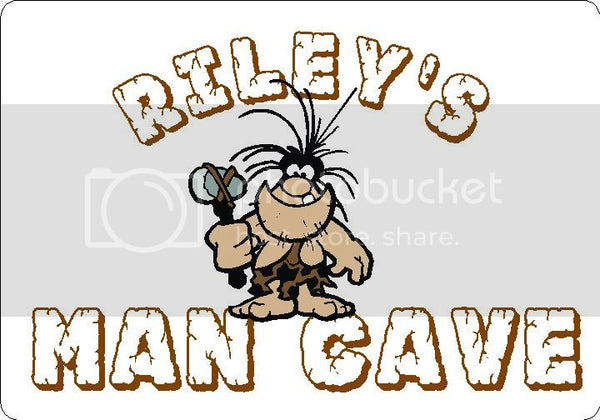 RILEY Man Cave 9"x12" Aluminum novelty parking sign wall decor.