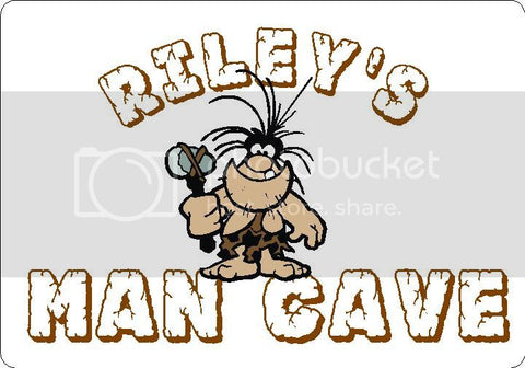 RILEY Man Cave 9"x12" Aluminum novelty parking sign wall decor.