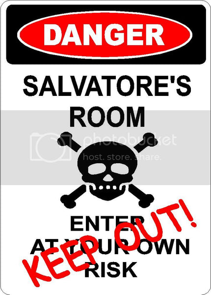 SALVATORE Danger enter at own risk KEEP OUT room  9" x 12" Aluminum novelty parking sign wall décor art  for indoor or outdoor use.