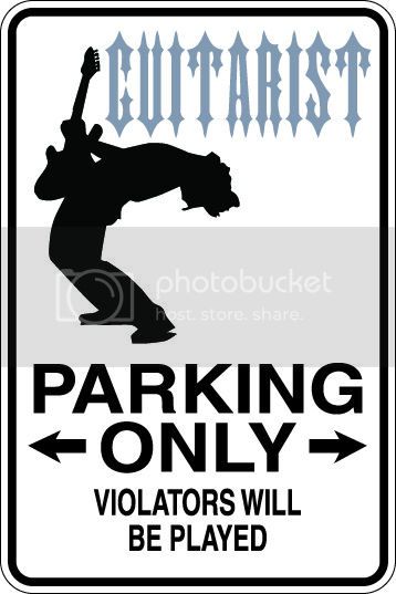9"x12" Aluminum  electric guitar guitarist  funny  parking sign for indoors or outdoors