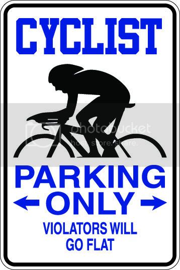 9"x12" Aluminum  cyclist bicycle funny  parking sign for indoors or outdoors