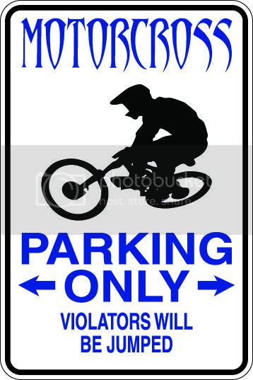 9"x12" Aluminum  motocross jumped funny  parking sign for indoors or outdoors