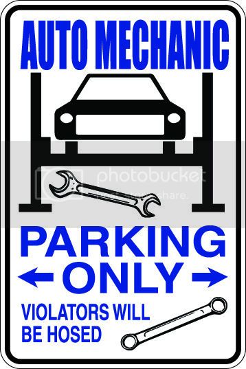 9"x12" Aluminum  automechanic funny  parking sign for indoors or outdoors