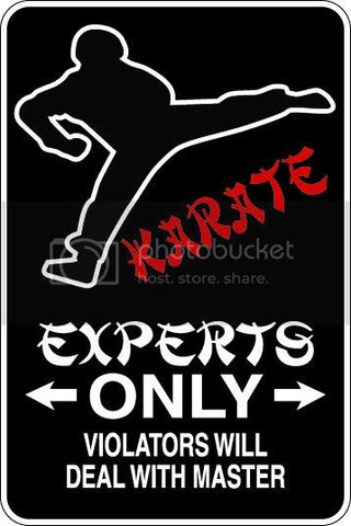 9"x12" Aluminum  karate deal with master  funny  parking sign for indoors or outdoors