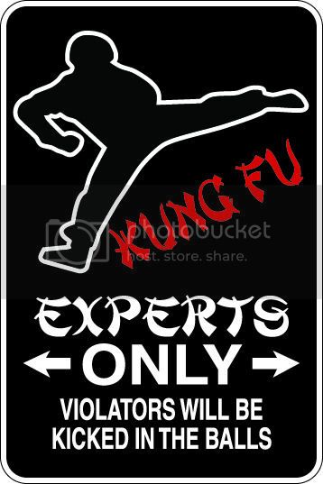 9"x12" Aluminum  kung fu   funny  parking sign for indoors or outdoors