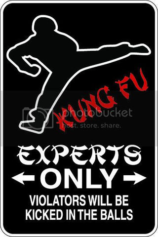 9"x12" Aluminum  kung fu   funny  parking sign for indoors or outdoors