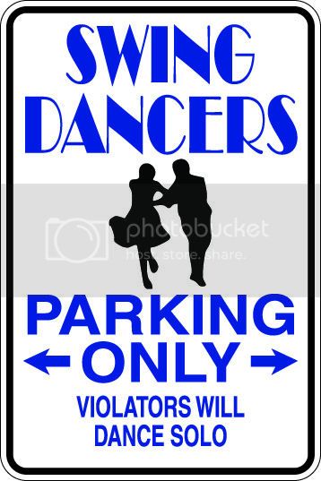 9"x12" Aluminum  swing dancers  funny  parking sign for indoors or outdoors
