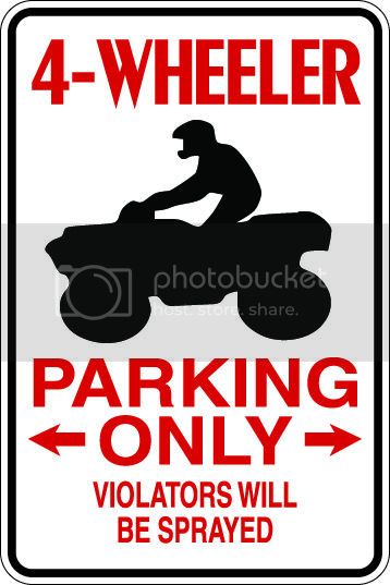 9"x12" Aluminum  Quad 4-wheeler sport funny  parking sign for indoors or outdoors