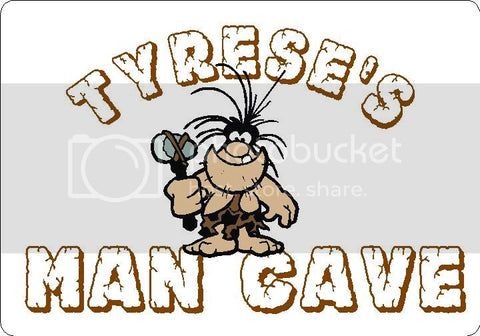 TYRESE Man Cave 9"x12" Aluminum novelty parking sign wall decor.