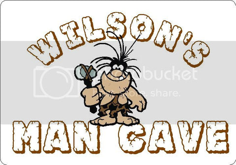 WILSON Man Cave 9"x12" Aluminum novelty parking sign wall decor.