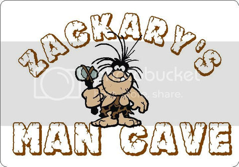 ZACKARY Man Cave 9"x12" Aluminum novelty parking sign wall decor.