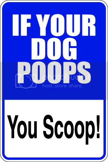 9"x12" Aluminum  if dog poops you scoop ! funny  parking sign for indoors or outdoors