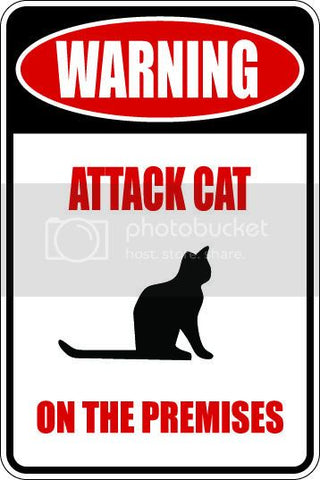 9"x12" Aluminum  attack cat  funny  parking sign for indoors or outdoors