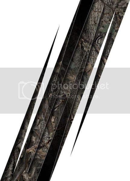 Truck bed  side camo spikes bed band ambush high resolution vinyl graphic stripe decal kit universal fit.