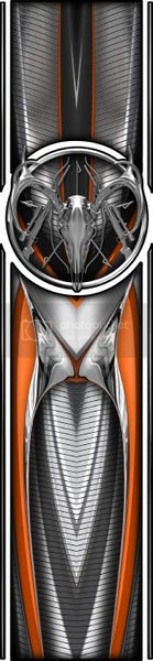 Truck bed  side chrome deer skull bed band design # 2 high resolution vinyl graphic stripe decal kit universal fit.