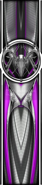 Truck bed  side chrome deer skull bed band design # 2 pink high resolution vinyl graphic stripe decal kit universal fit.