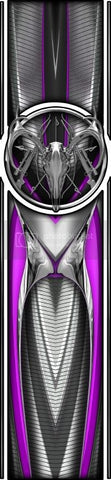 Truck bed  side chrome deer skull bed band design # 2 pink high resolution vinyl graphic stripe decal kit universal fit.