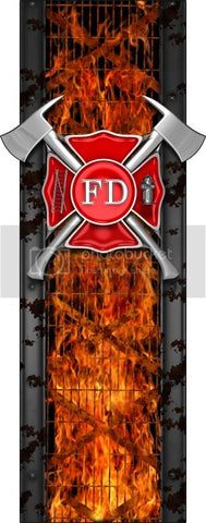 Truck bed  side firemans bed band axe high resolution vinyl graphic stripe decal kit universal fit.