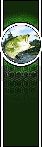 Truck bed  side fish bed band green high resolution vinyl graphic stripe decal kit universal fit.