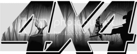 7"x18" 4x4 SHADOW HUTN GREY high resolution truck bed or car side vinyl graphic decals.