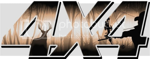 7"x18" 4x4 SHADOW HUNT ORANGE high resolution truck bed or car side vinyl graphic decals.
