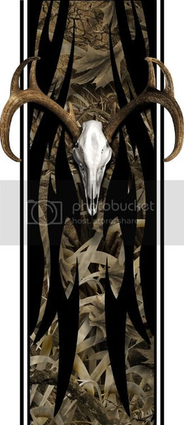 Truck bed  side tribal buck skull bed band grassland high resolution vinyl graphic stripe decal kit universal fit.