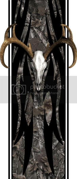 Truck bed  side tribal buck skull bed band woodland ghost high resolution vinyl graphic stripe decal kit universal fit.
